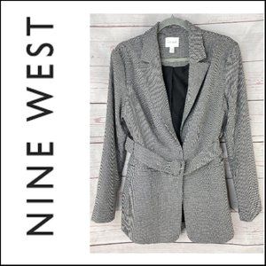 Nine West Women's Belted City Blazer Suit Jacket Size Medium